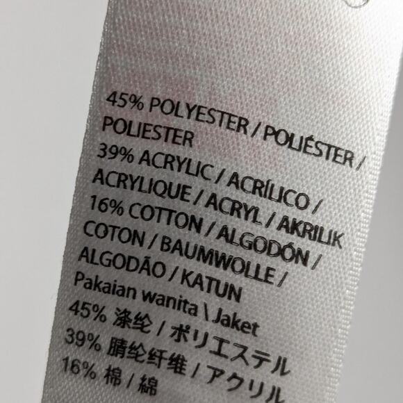 Topshop Herringbone Open Front Blazer Jacket Womens US 2 Gray Tailored Layering - Picture 3 of 4